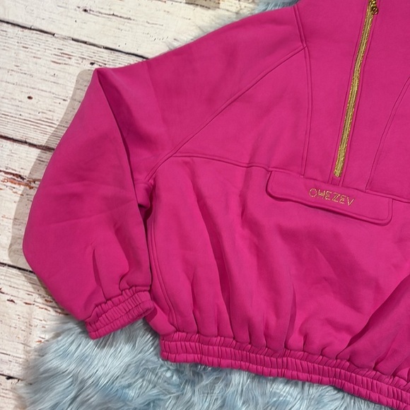 Chezev Kajiri Half-Zip Relaxed Sweatshirt Festival Fuchsia - Picture 6 of 9